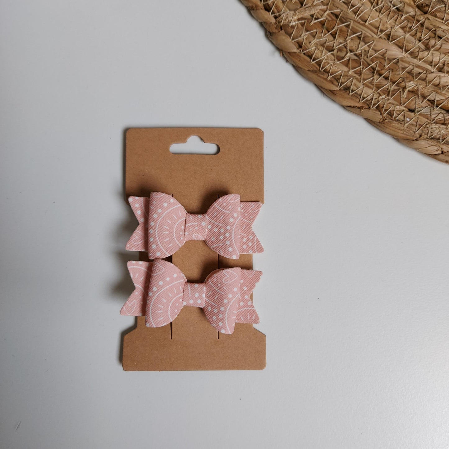 Haarspeldjes roze met print van het blije snoetje.