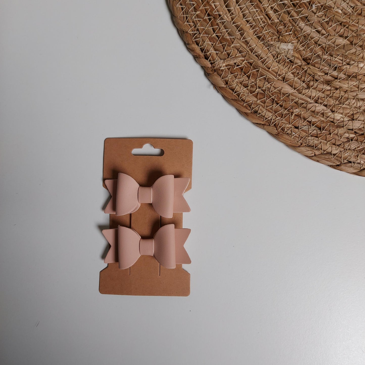 Haarspeldjes met strik Huidkleur/Roze