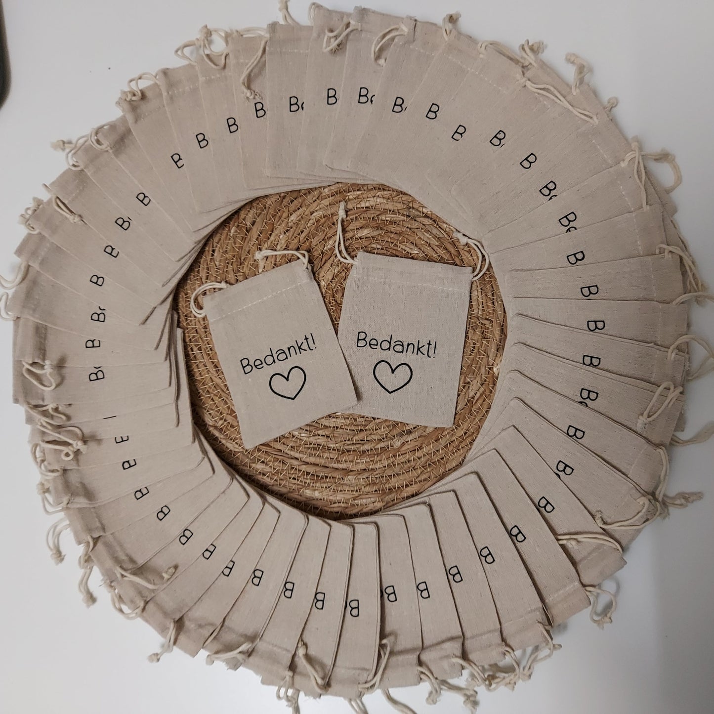 Bedankt zakjes om zelf te vullen van het blije snoetje.