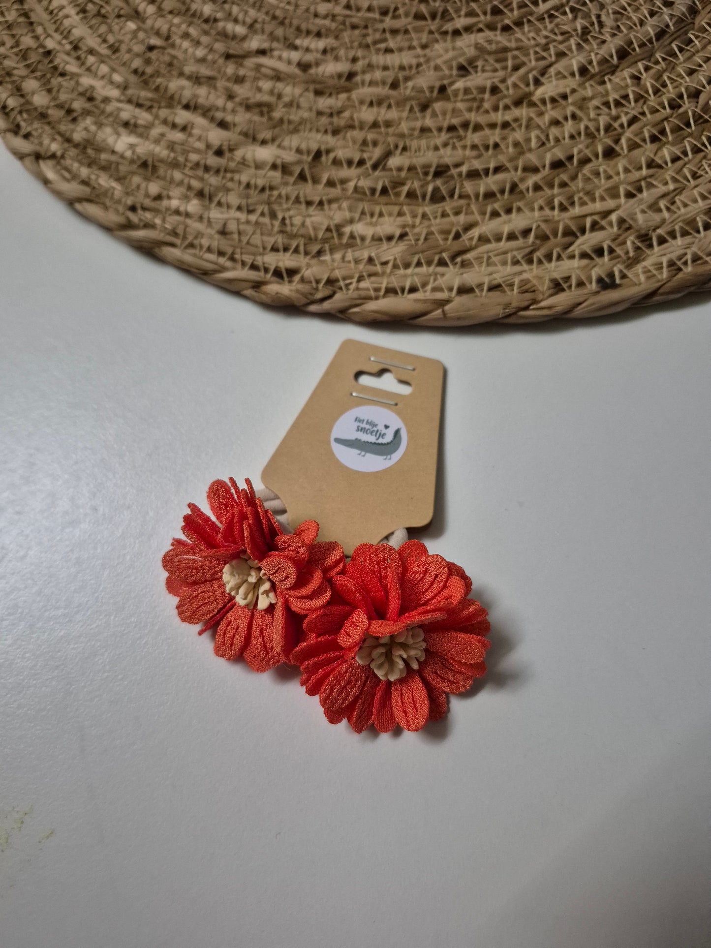 Haarelastiekjes met Oranje Bloem
