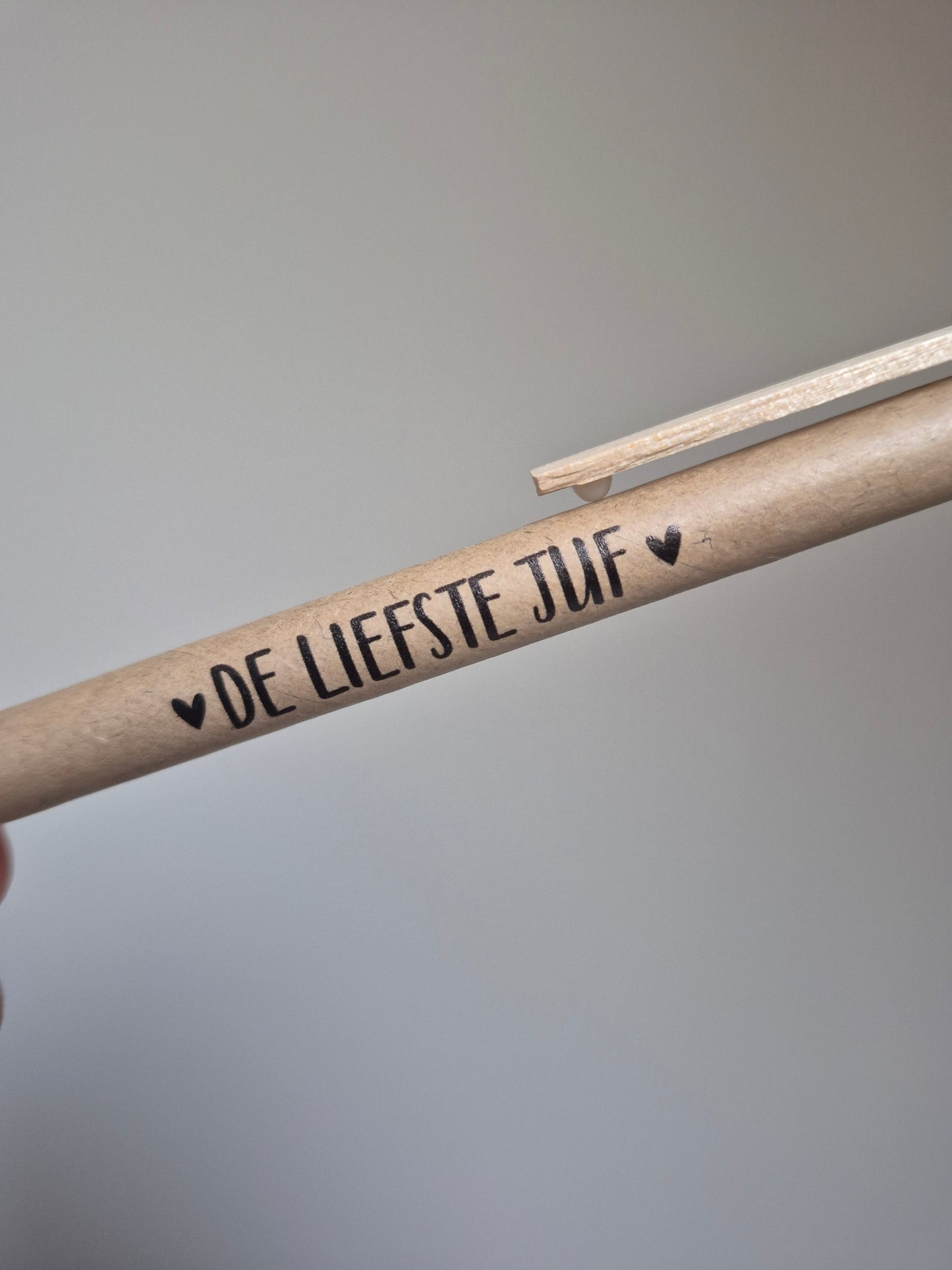 Pen met tekst “De liefste juf”