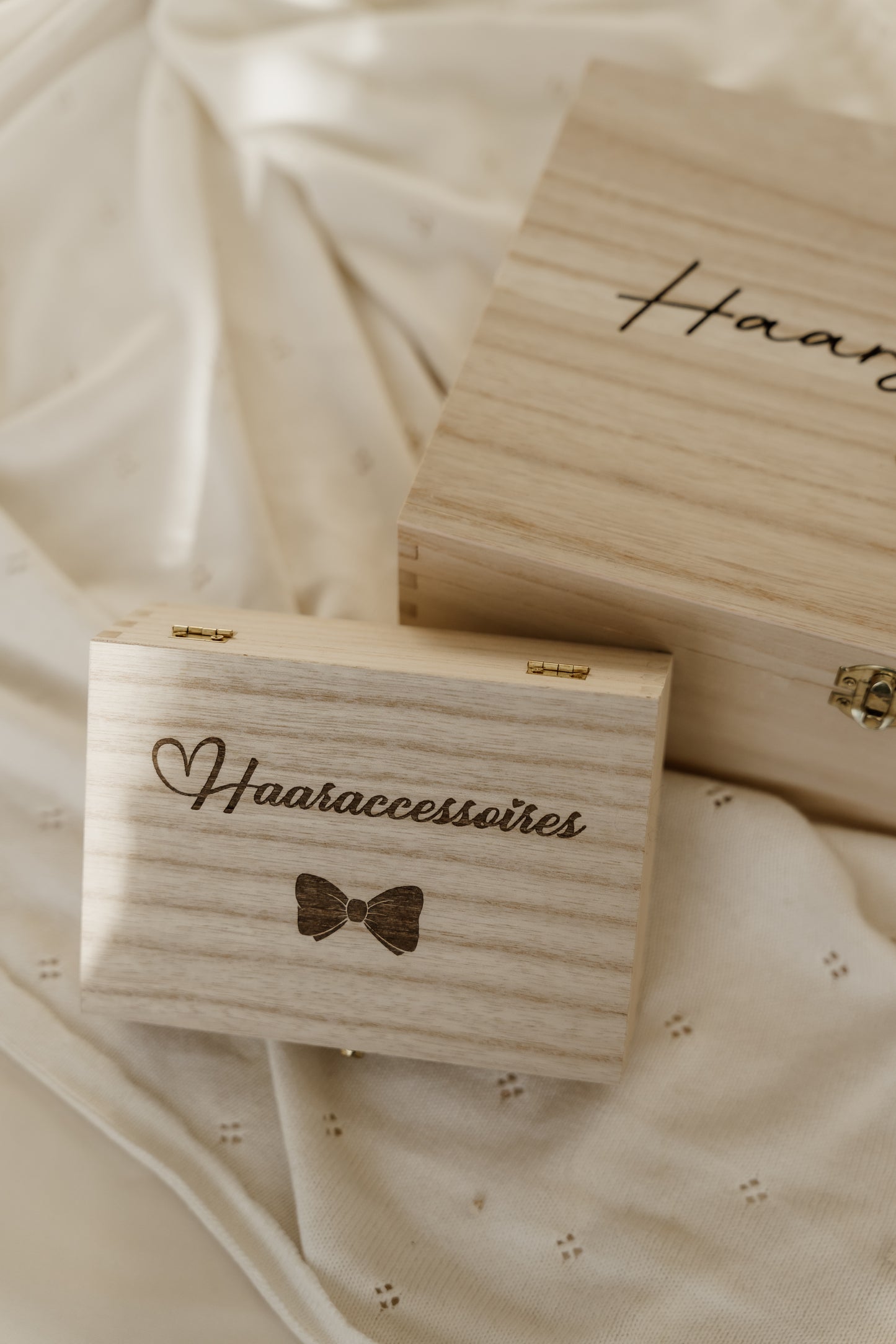 Houten bewaardoosje voor haaraccessoires