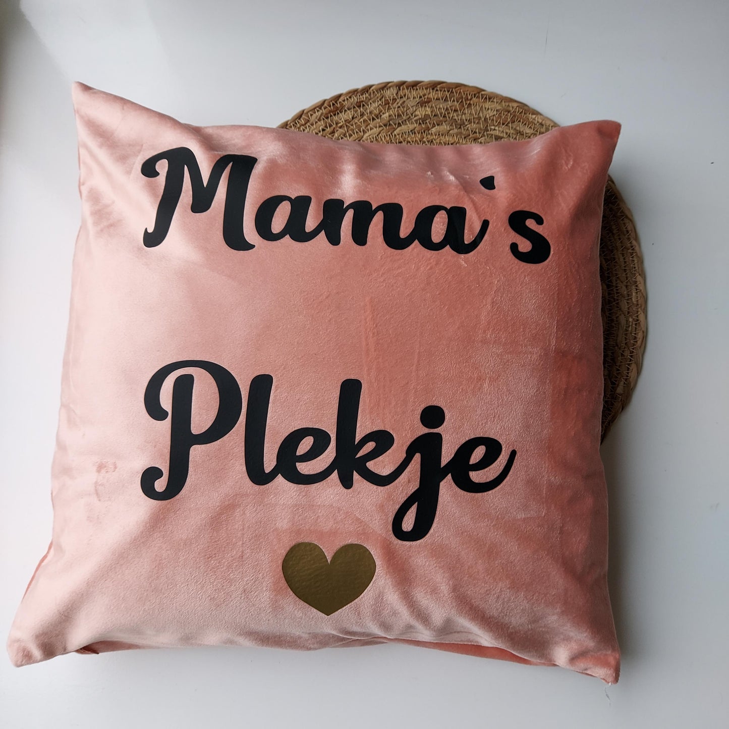 kussenhoes mama's of oma's plekje van het blije snoetje.