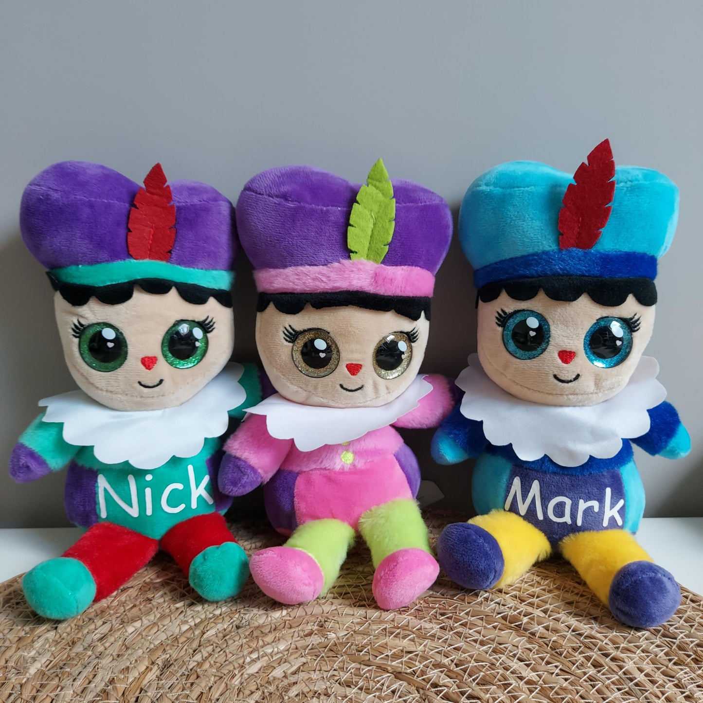 Pieten knuffel met naam van het blije snoetje