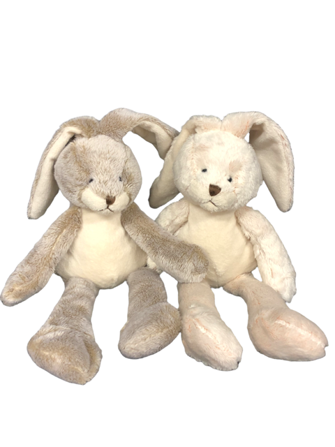 Knuffel konijn pluche - Bruin/creme