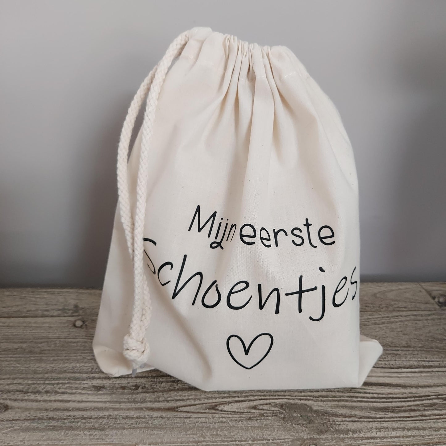 Bewaarzak om eerste schoentjes in te bewaren van Het Blije Snoetje.