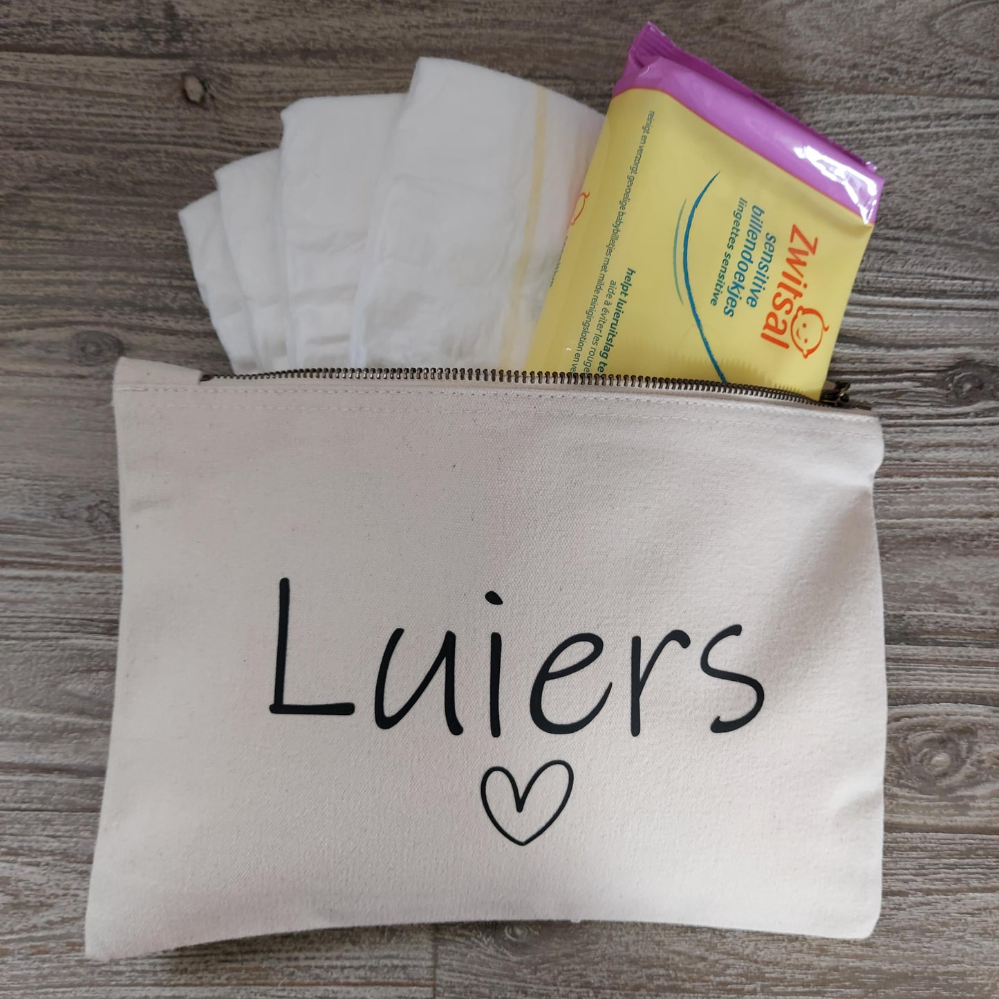 Luiers etui/organizer creme van het Blije Snoetje