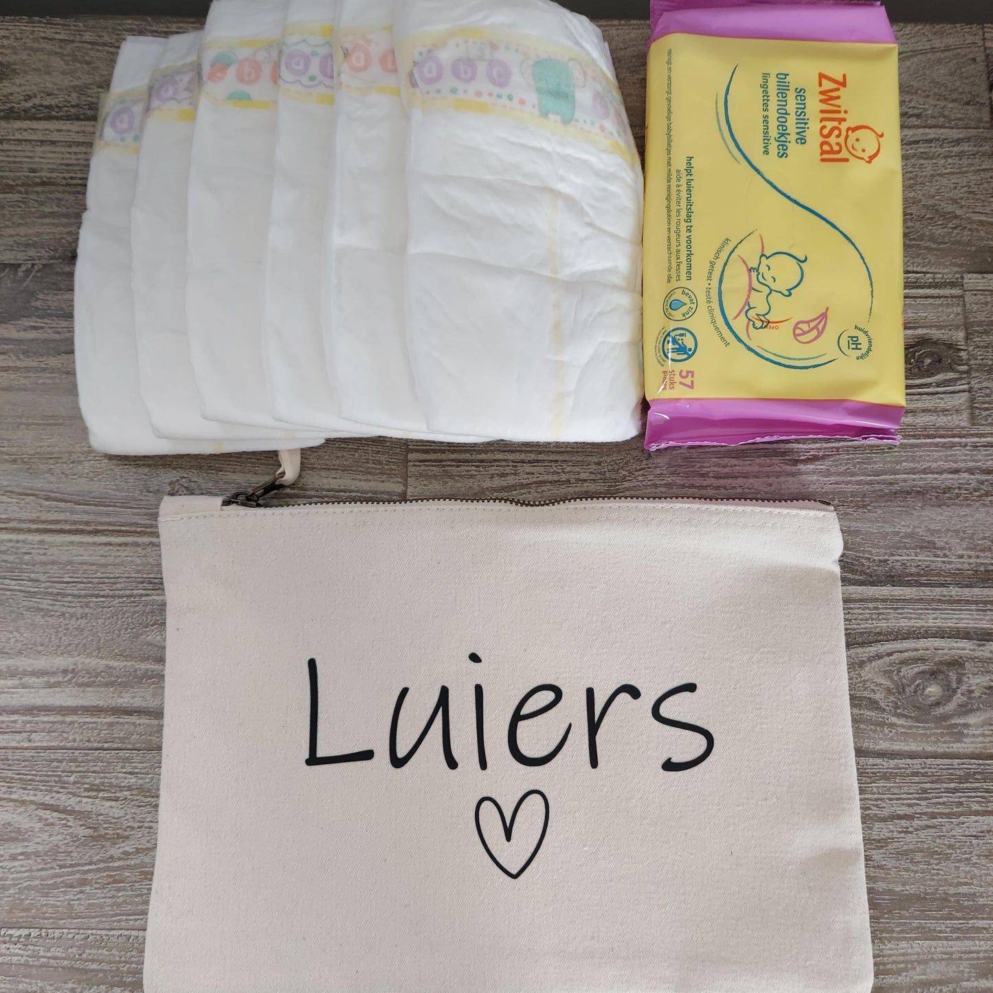 Luiers etui/organizer creme van het Blije Snoetje