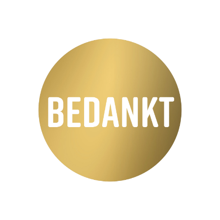Stickers bedankt goud - 10 stuks