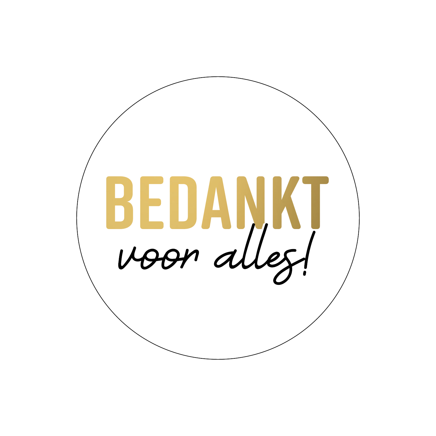 Sticker bedankt voor alles van het blije snoetje