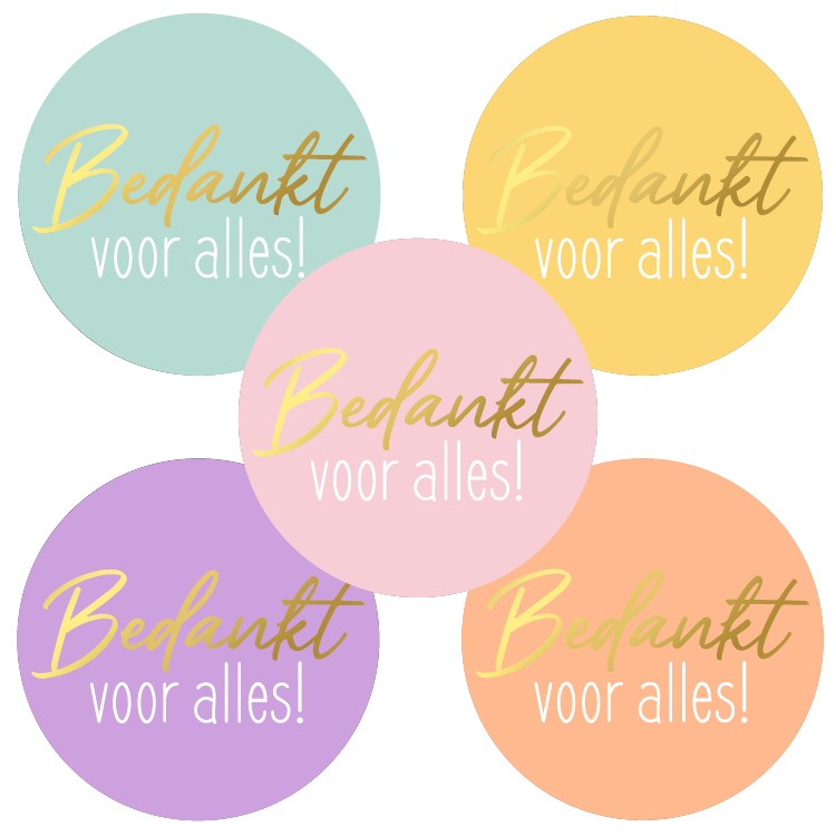 Stickers bedankt voor alles van het blije snoetje