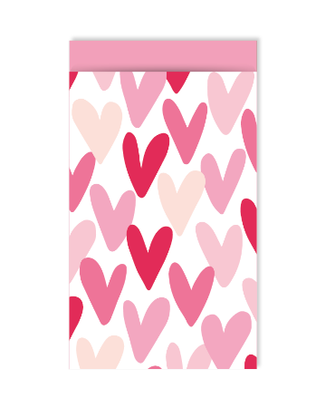 Cadeauzakjes hartjesregen 12x19cm - 5 stuks
