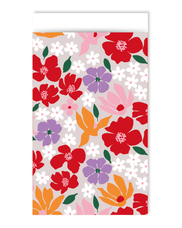 Cadeauzakjes Retro Flower, 17x25cm - 5 stuks