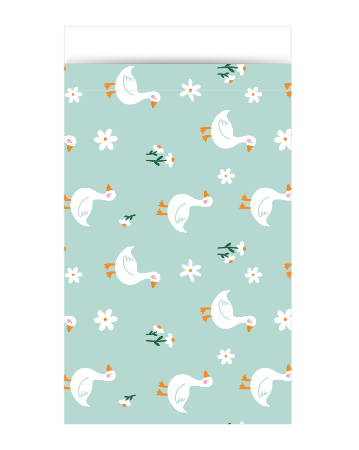 Cadeauzakjes Litte Goose mint, 17x25cm - 5 stuks