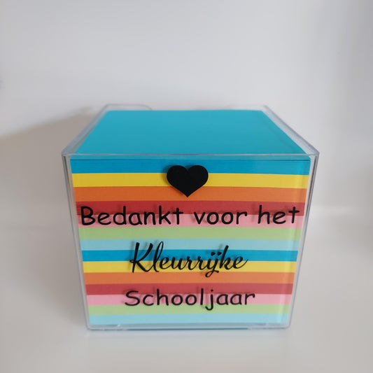 Memoblok voor de meester of juf  van Het Blije Snoetje.