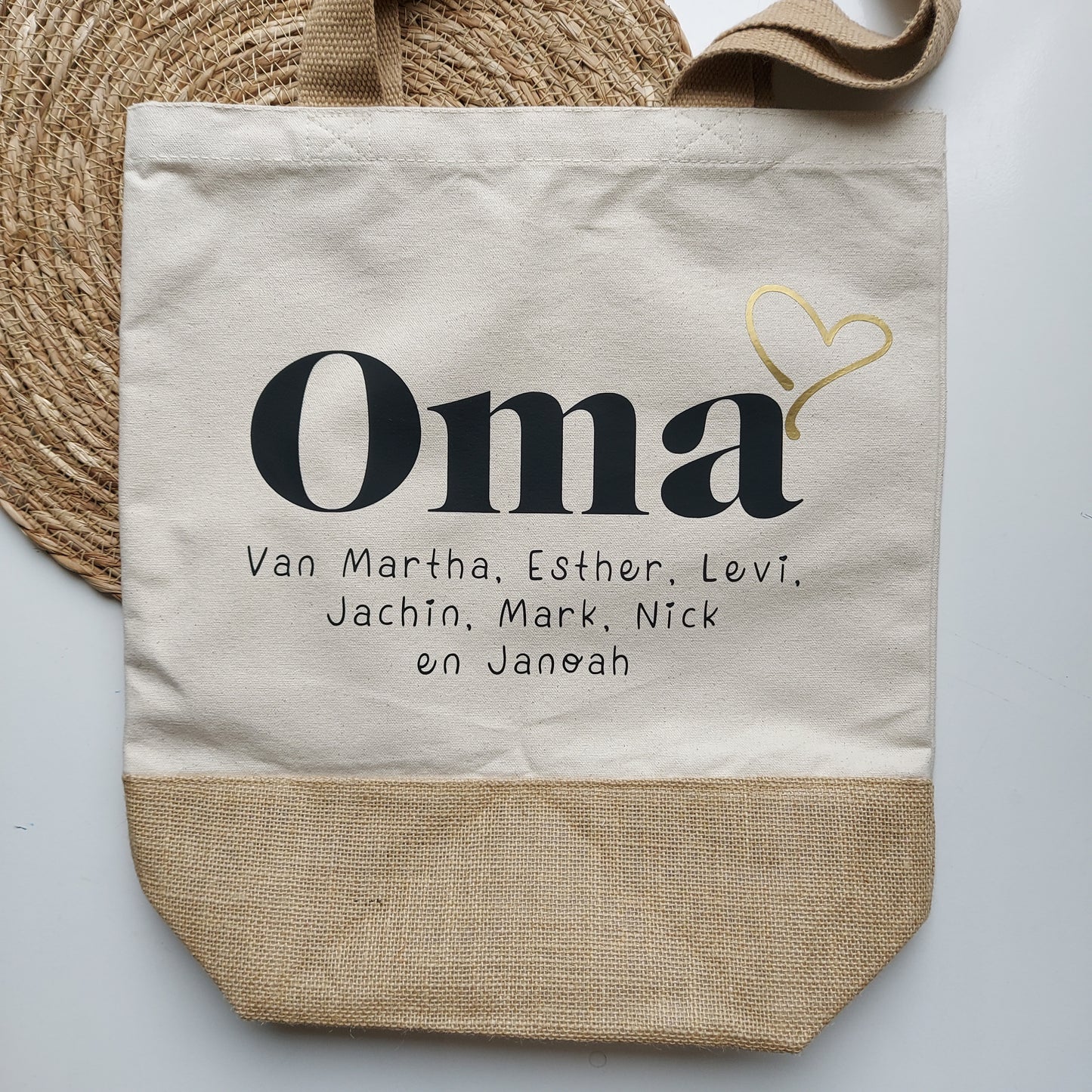 Tas Mama/Oma met naam (klein)kinderen