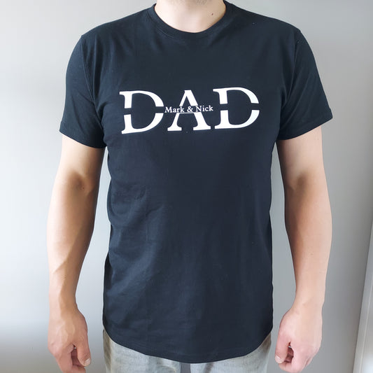 Persoonlijk Vaderdag T-shirt met namen van kinderen – DAD