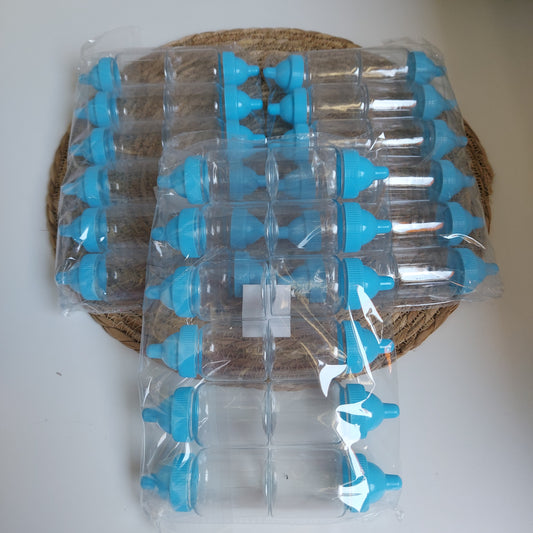 Traktatie babyflesjes blauw - 30 stuks