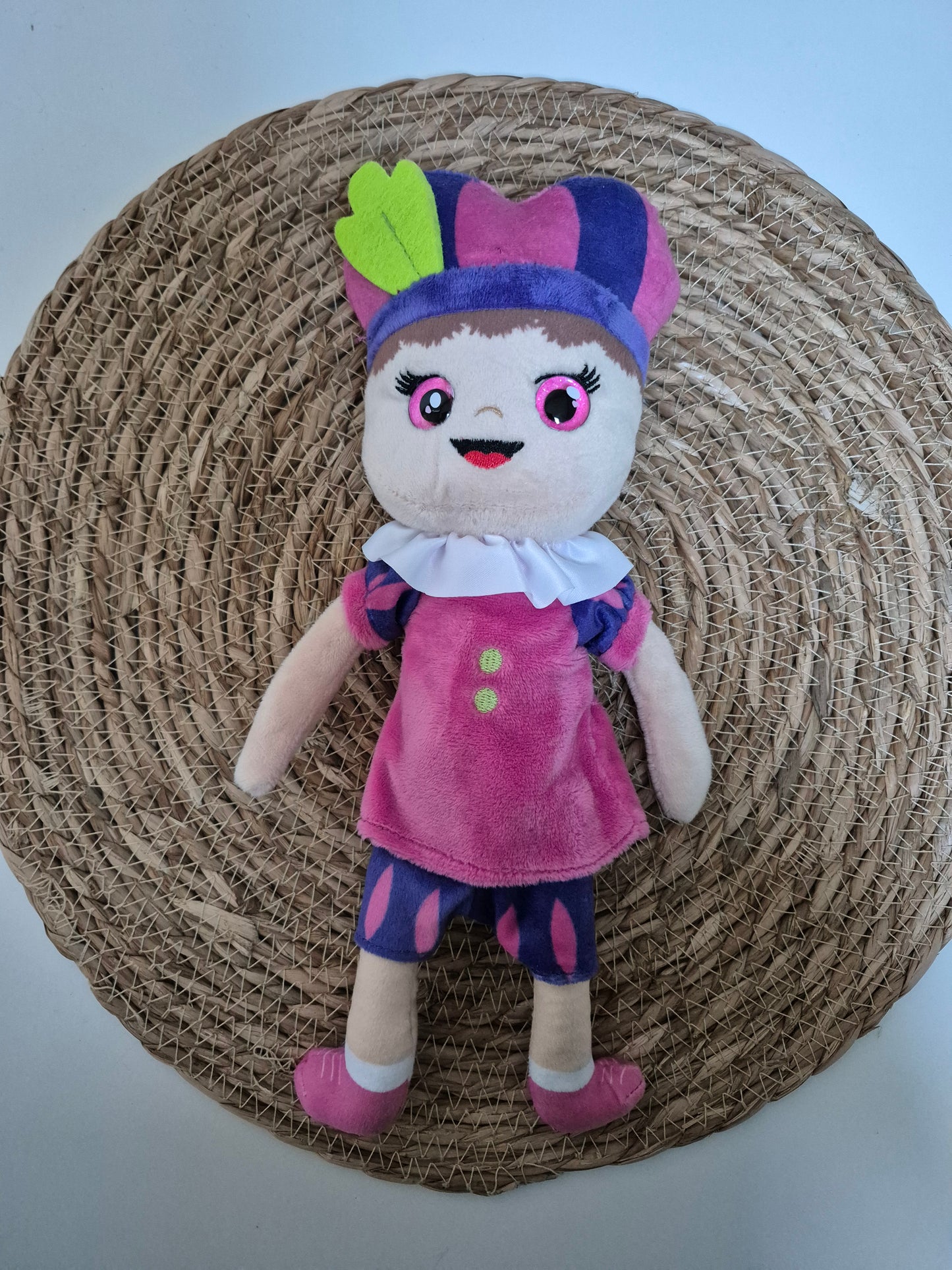 Pieten knuffel met naam - Blauw/Roze