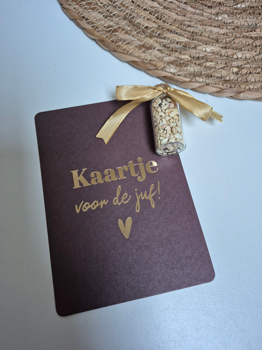 Kaart 'Kaartje voor de Juf!' met Wildflower Mix – Bedankje voor de Juf