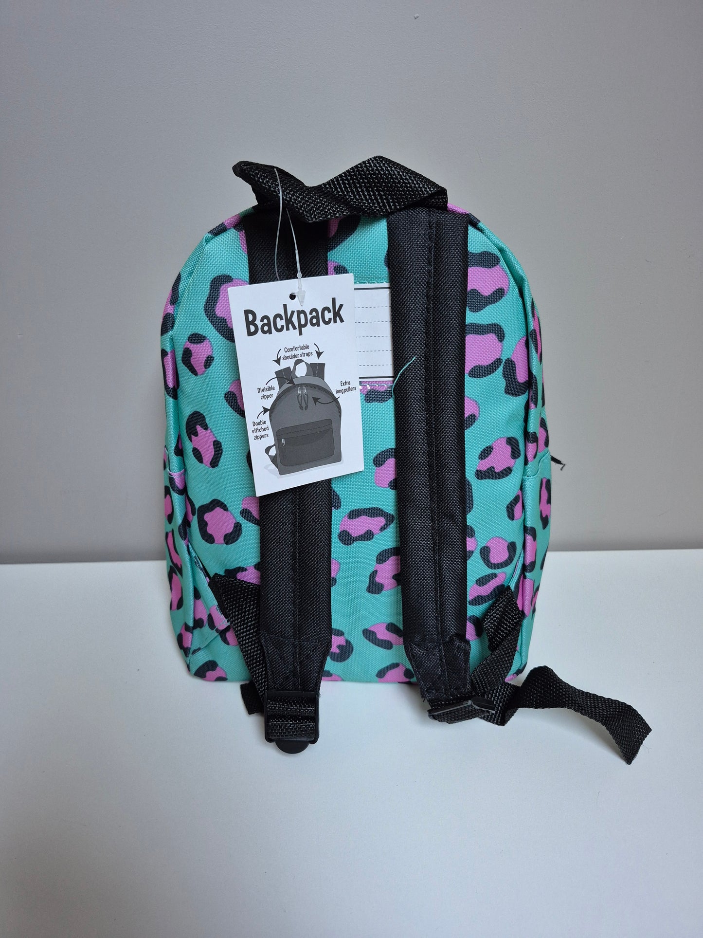 Kinder Rugzak Turquoise – Peuter & Kleuter Rugtas met Voorvak – 28 x 21 cm