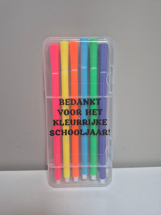 Bedankt voor het kleurrijke schooljaar – highlighter set (12 stuks, 1-2.5 mm)