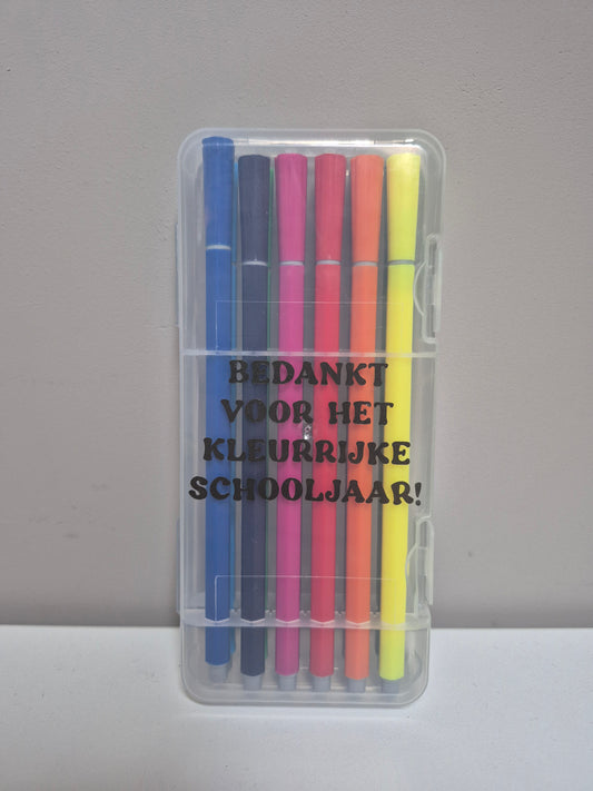 Bedankt voor het kleurrijke schooljaar – fineliner set (12 stuks, 2 mm)