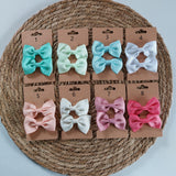 Haarspeldjes met strik 6.5cm 2 stuks - diverse kleuren