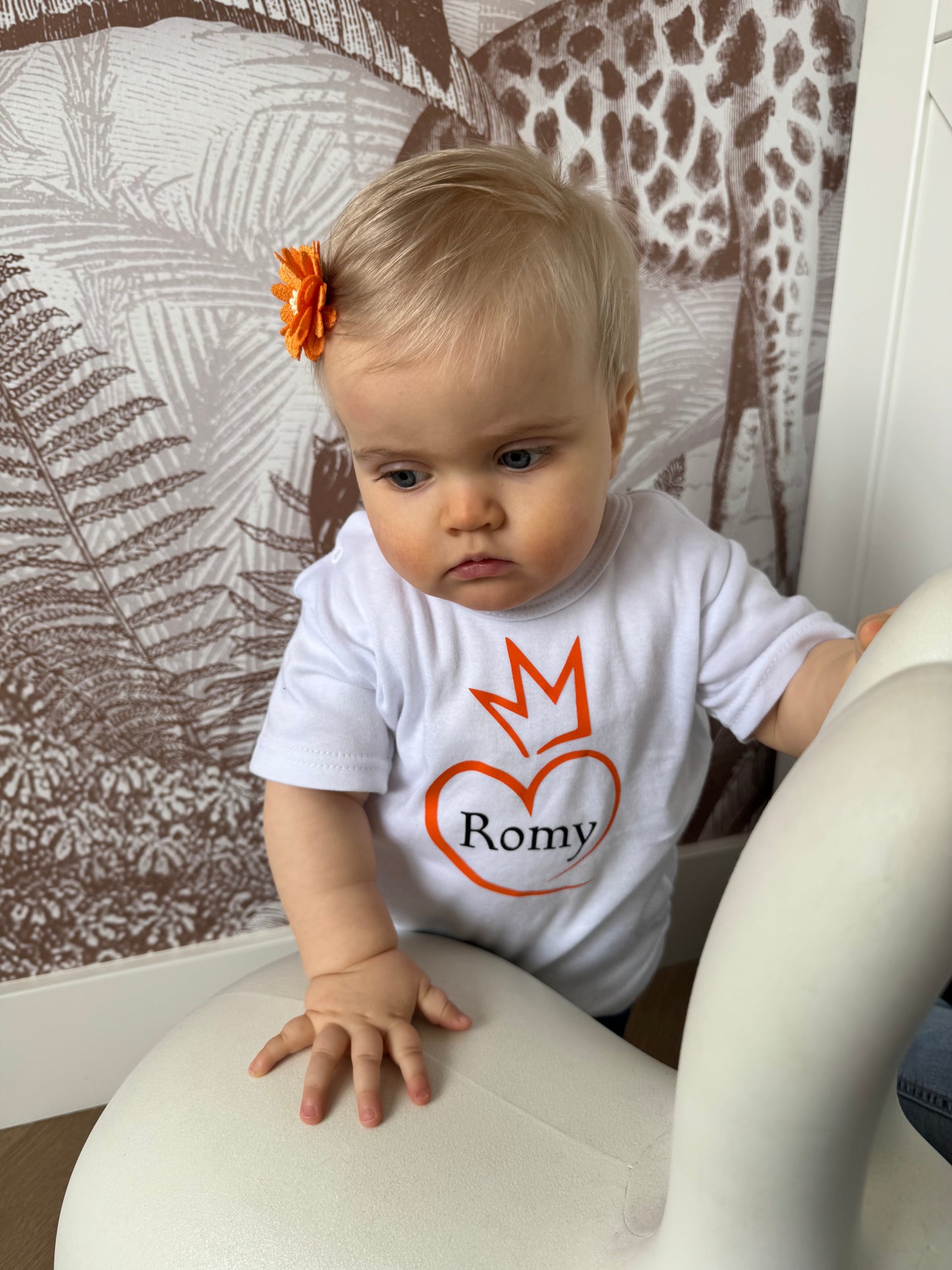 T-shirt koningsdag Hartje/Kroon met naam