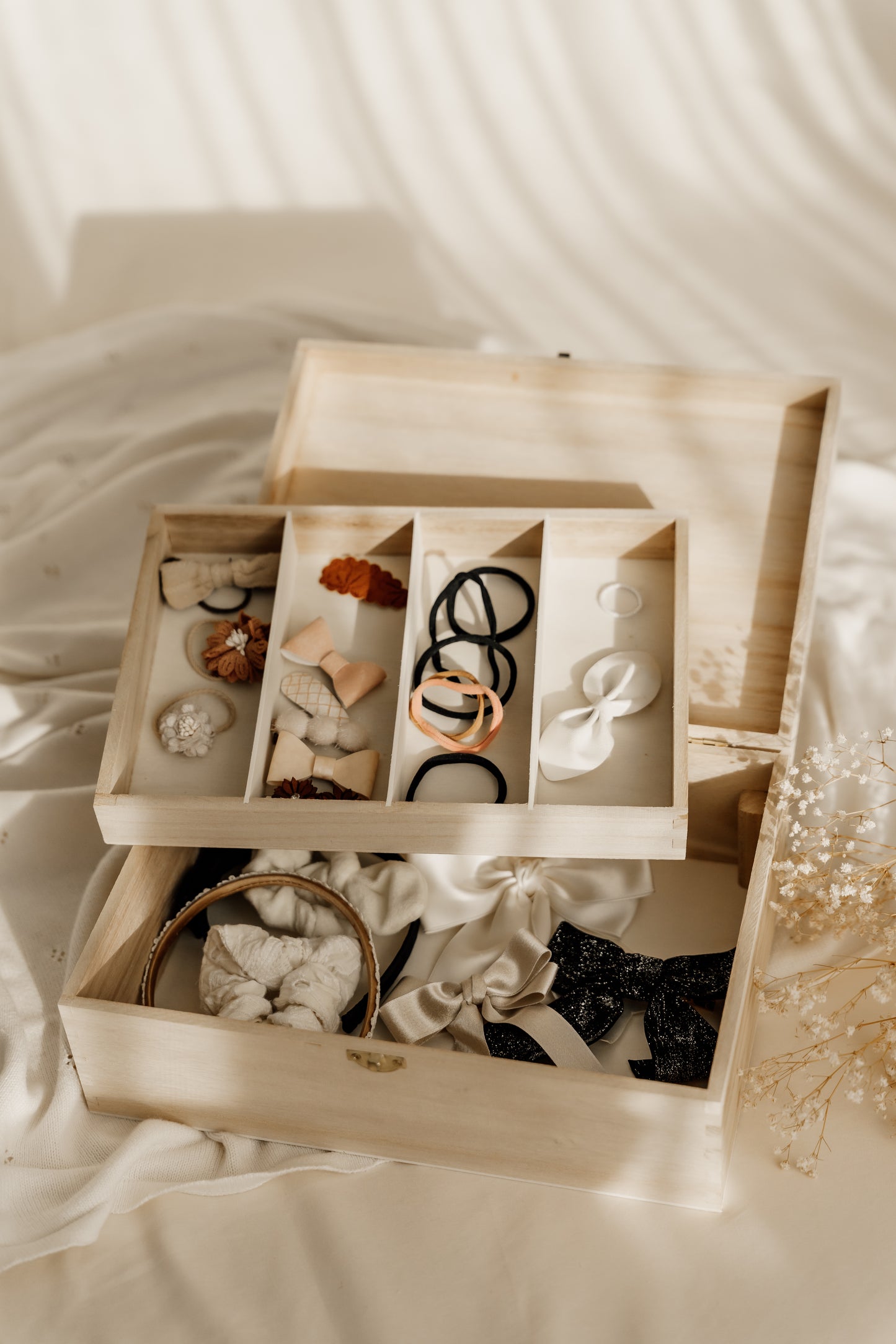 Houten bewaardoos 'Mijn haarspulletjes'