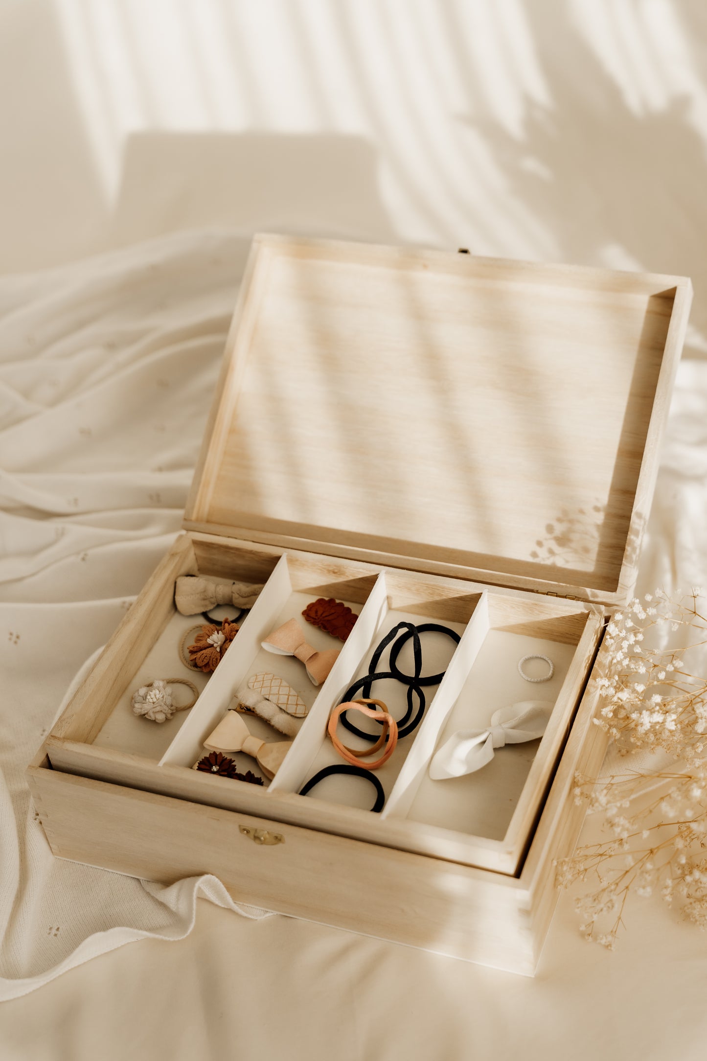 Houten bewaardoos 'Mijn haarspulletjes'