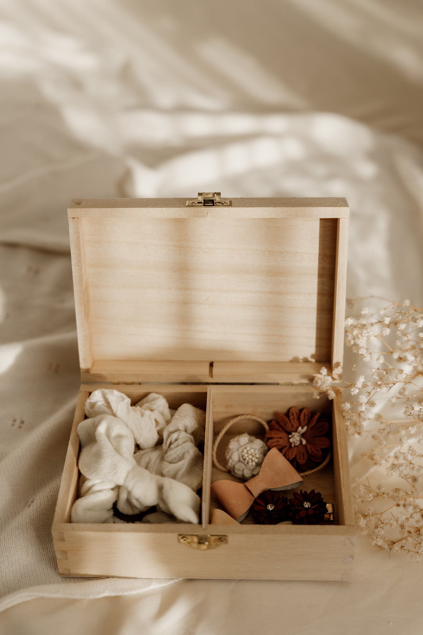 Houten bewaardoosje voor haaraccessoires