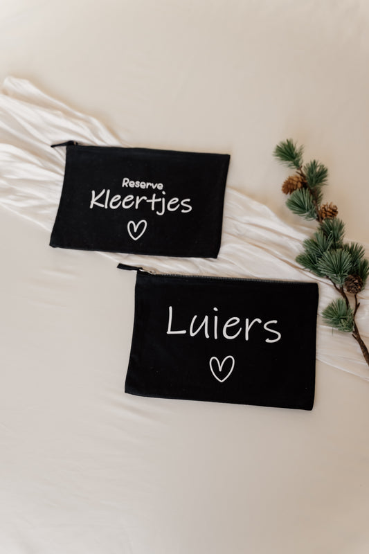 Set - Reserve kleertjes en Luiers etui - Zwart