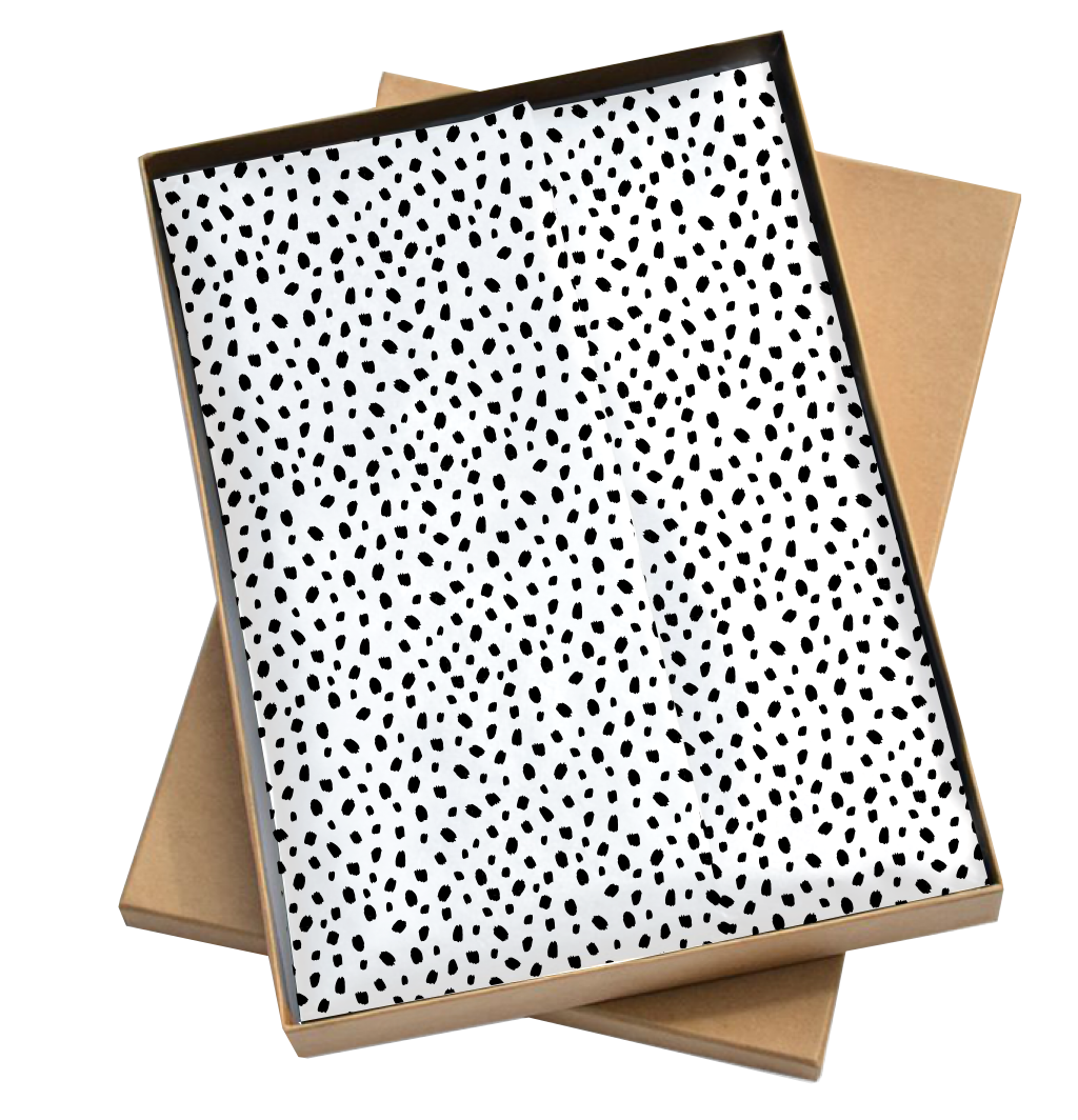 Vloeipapier 101 dots wit/zwart 50x70cm - 5 stuks