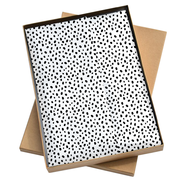 Vloeipapier 101 dots wit/zwart 50x70cm - 5 stuks