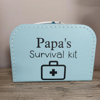 Kinderkoffertje papa's survival kit van het blije snoetje. licht blauw
